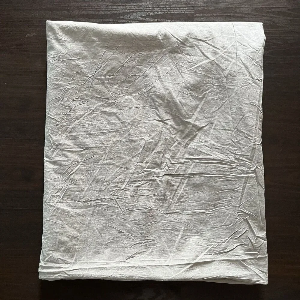 West Elm 100% Cotton Duvet Cover King Light Gray Button Closure Neutral Luxury